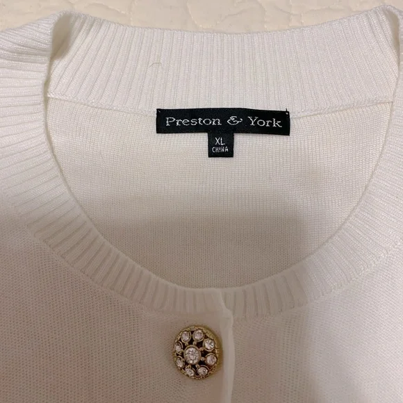 Preston & York White Bling Button Cardigan - Picture 3 of 3